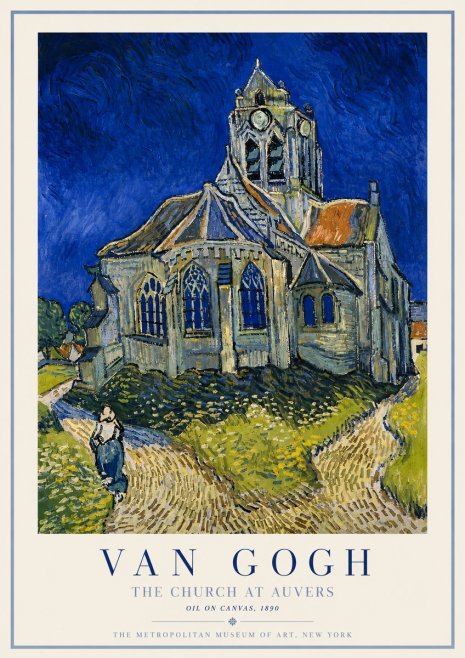 Van Gogh The Church at Auvers I No3 - Affiche