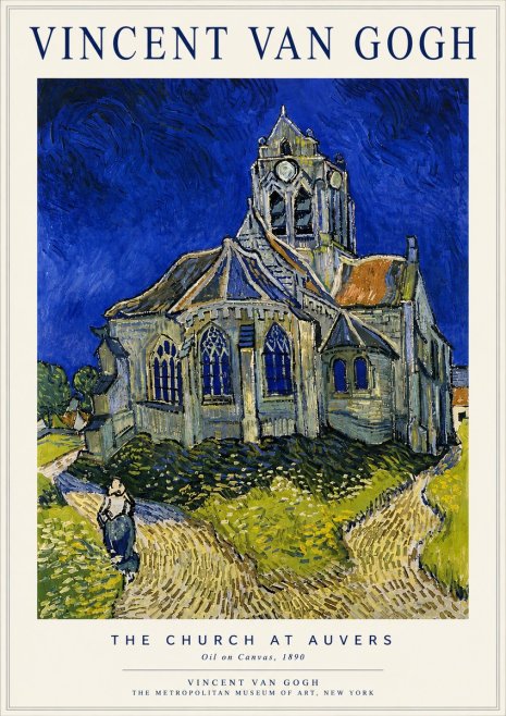 Van Gogh The Church at Auvers I No4 - Affiche