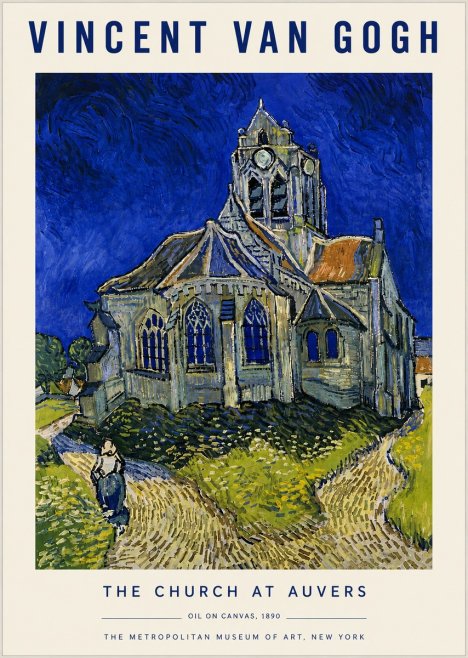 Van Gogh The Church at Auvers I No5 - Affiche