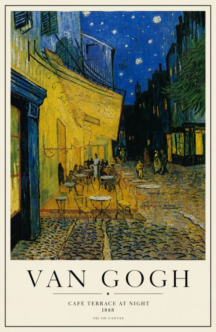 Van Gogh Café Terrace at Night No3 - Affiche