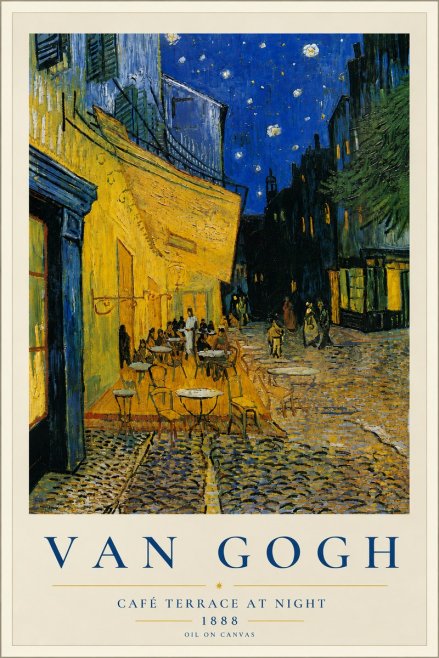 Van Gogh Café Terrace at Night No5 - Affiche