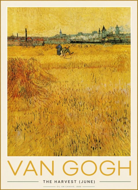 Van Gogh The Harvest (June) No2 - Affiche