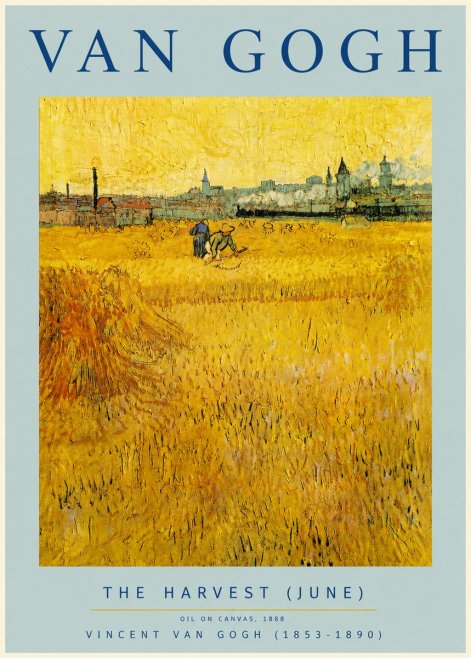 Van Gogh The Harvest (June) No5 - Affiche