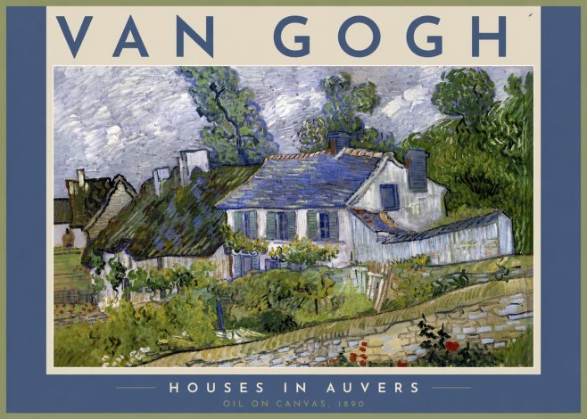 Van Gogh Houses in Auvers No4 - Affiche