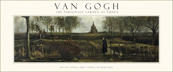 Van Gogh The Parsonage Garden at Nunen No1 - Affiche