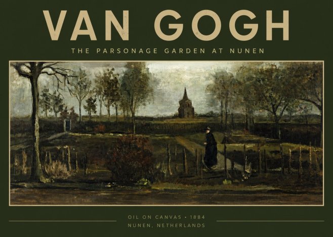Van Gogh The Parsonage Garden at Nunen No2 - Affiche