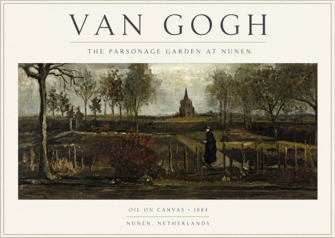 Van Gogh The Parsonage Garden at Nunen No3 - Affiche