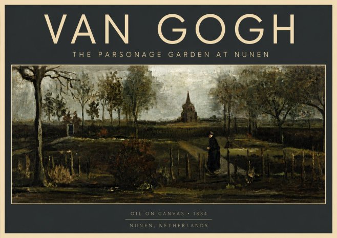 Van Gogh The Parsonage Garden at Nunen No5 - Affiche
