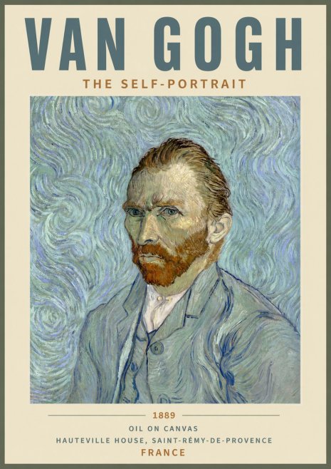 Van Gogh The Self-portrait No5 - Affiche