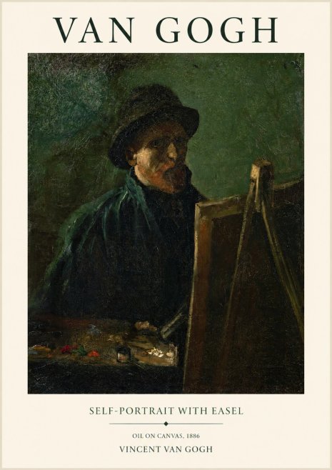 Van Gogh Self-portrait with Easel II No1 - Affiche