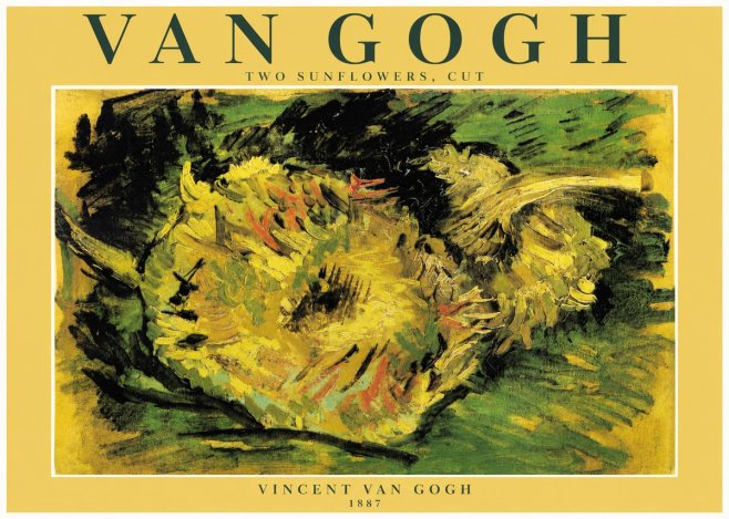 Van Gogh Two Sunflowers, Cut No3 - Affiche