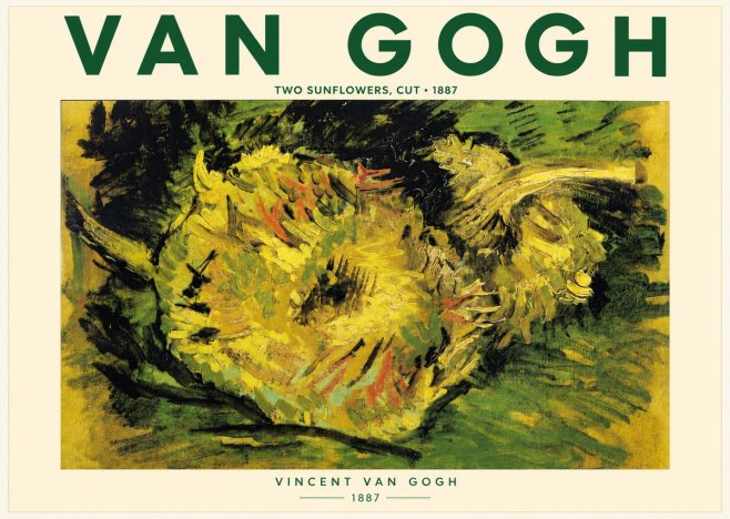 Van Gogh Two Sunflowers, Cut No4 - Affiche