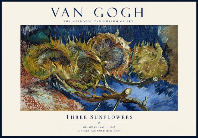Van Gogh Three Sunflowers No1 - Affiche