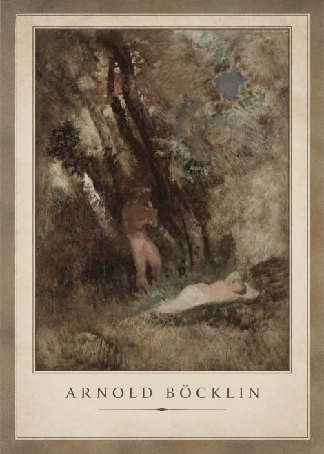 Arnold Böcklin Pan Frightening a Nymph No2 - Affiche