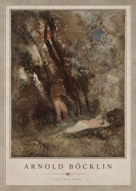 Arnold Böcklin Pan Frightening a Nymph No3 - Affiche