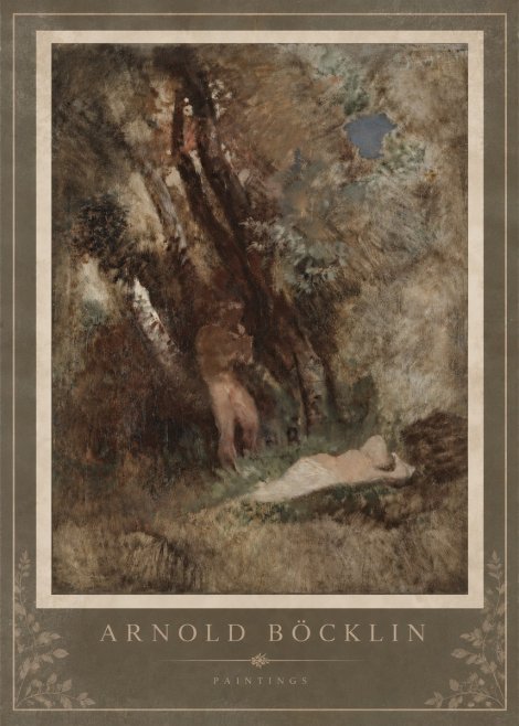 Arnold Böcklin Pan Frightening a Nymph No4 - Affiche