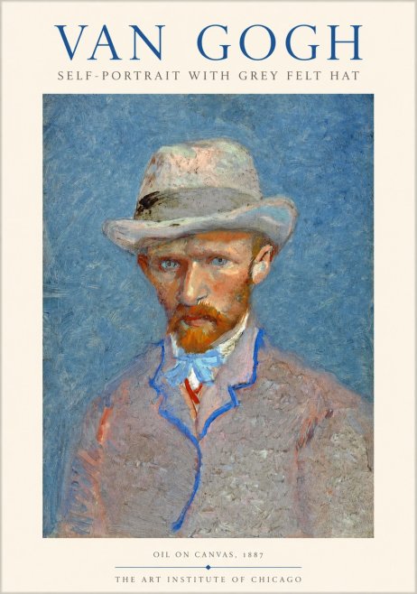 Van Gogh Self-portrait with Grey Felt Hat II No1 - Affiche