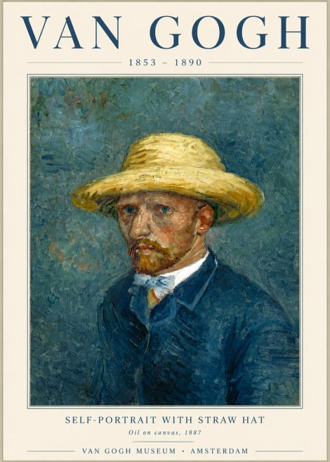 Van Gogh Self-portrait with Straw Hat III No6 - Affiche