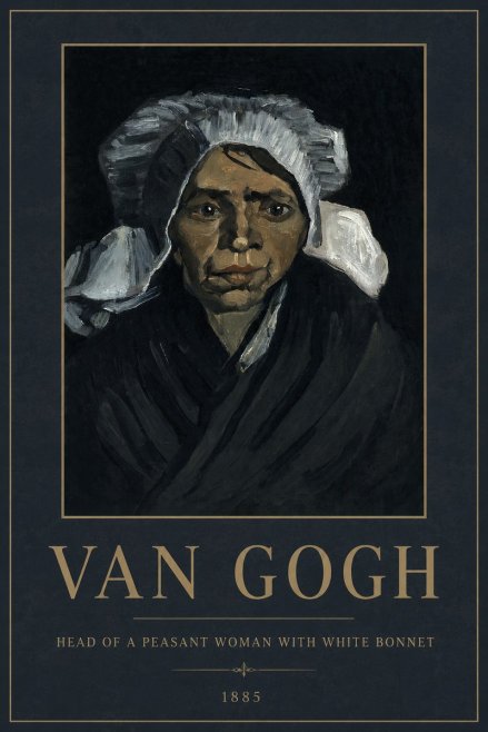 Van Gogh Head of a Peasant Woman with White Bonnet No2 - Affiche