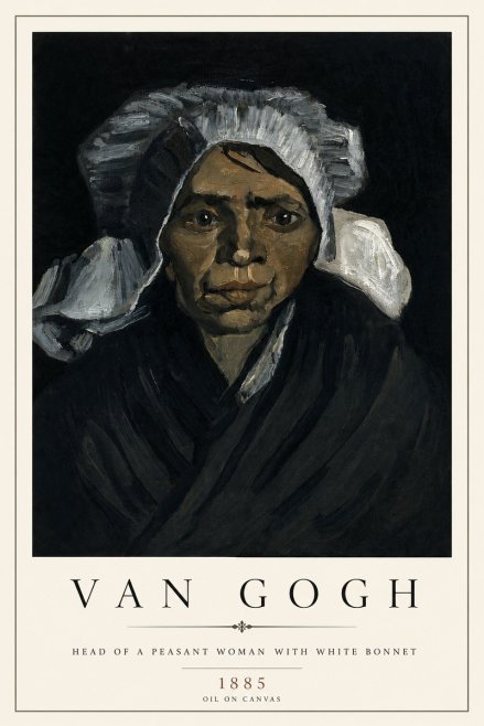 Van Gogh Head of a Peasant Woman with White Bonnet No4 - Affiche