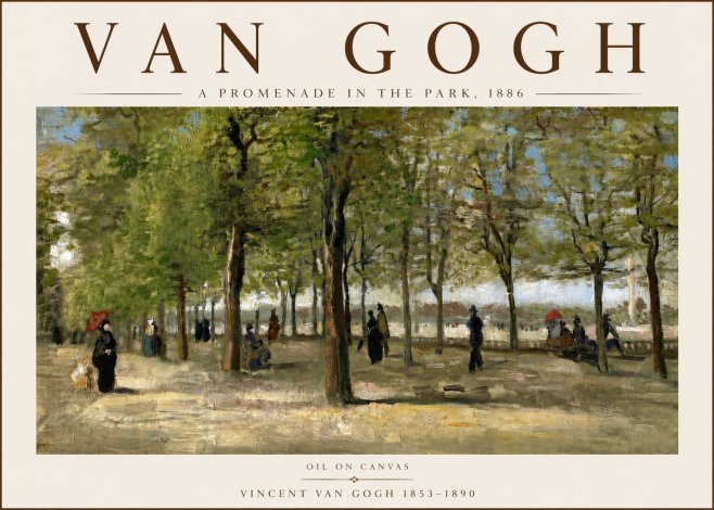 Van Gogh A Promenade in the Park No6 - Affiche
