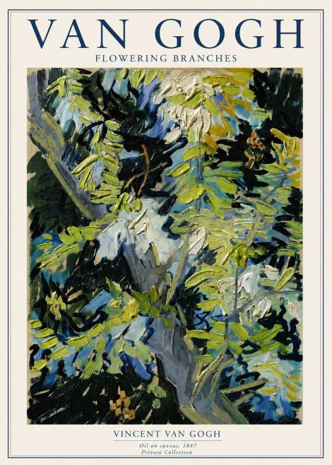 Van Gogh Flowering Branches No3 - Affiche