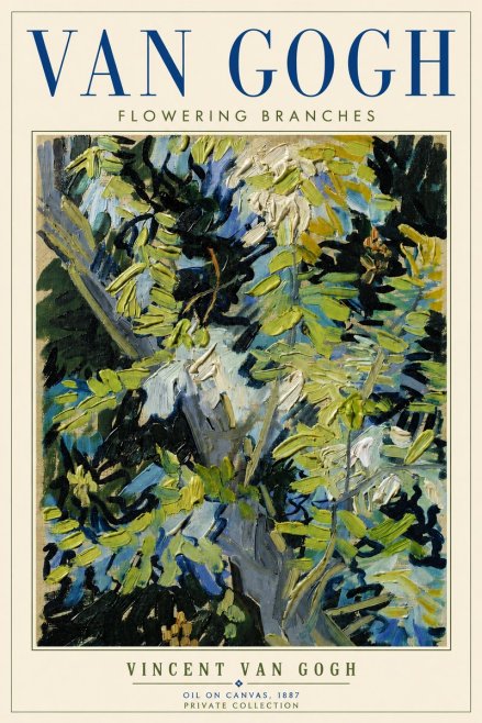 Van Gogh Flowering Branches No4 - Affiche