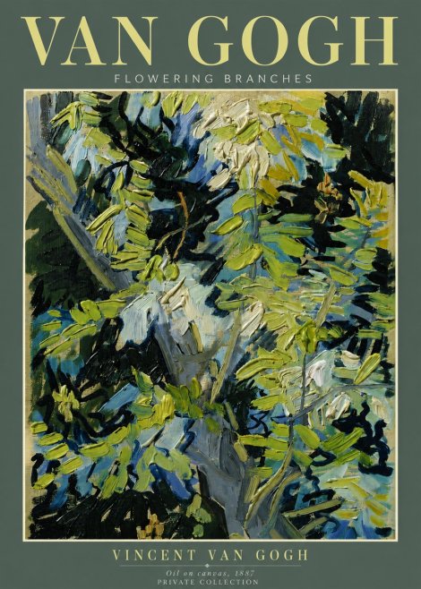 Van Gogh Flowering Branches No5 - Affiche