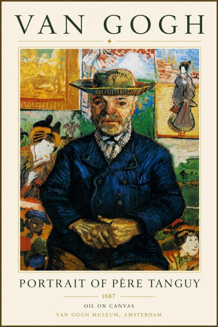 Van Gogh Portrait of Père Tanguy II No4 - Affiche
