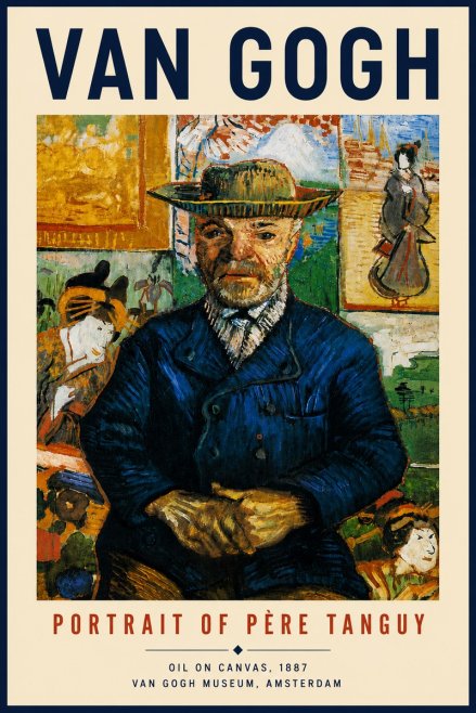 Van Gogh Portrait of Père Tanguy II No5 - Affiche