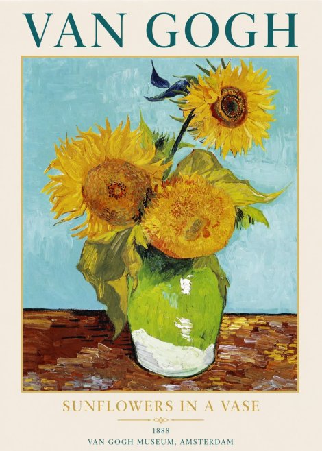 Van Gogh Sunflowers in a Vase No1 - Affiche