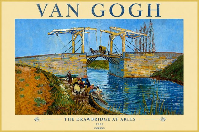 Van Gogh The Drawbridge at Arles I No5 - Affiche
