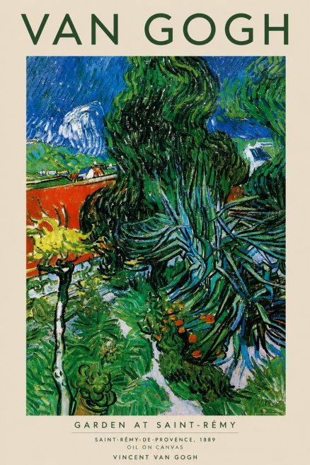 Van Gogh Garden at Saint-rémy No3 - Affiche