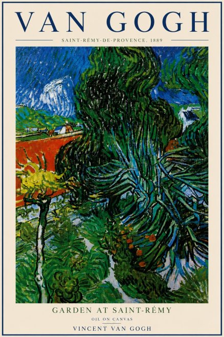 Van Gogh Garden at Saint-rémy No6 - Affiche