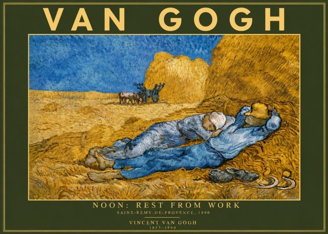 Van Gogh Noon: Rest from Work No5 - Affiche