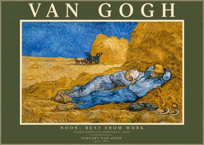 Van Gogh Noon: Rest from Work No6 - Affiche