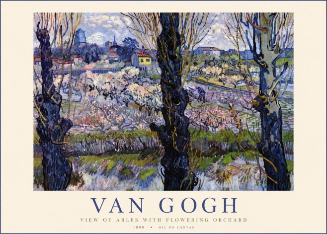Van Gogh View of Arles with Flowering Orchard No1 - Affiche