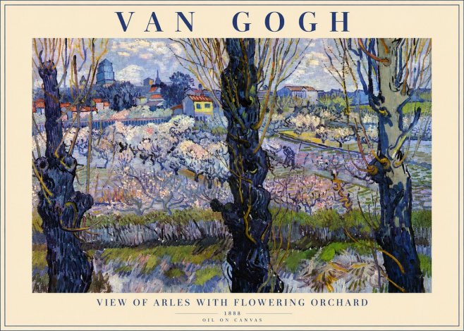 Van Gogh View of Arles with Flowering Orchard No3 - Affiche