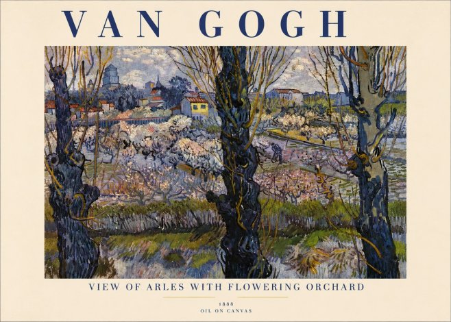 Van Gogh View of Arles with Flowering Orchard No4 - Affiche