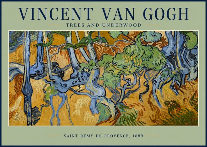 Van Gogh Trees and Underwood No2 - Affiche