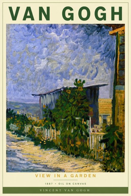 Van Gogh View in a Garden No2 - Affiche