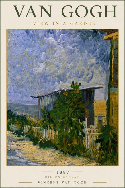 Van Gogh View in a Garden No4 - Affiche