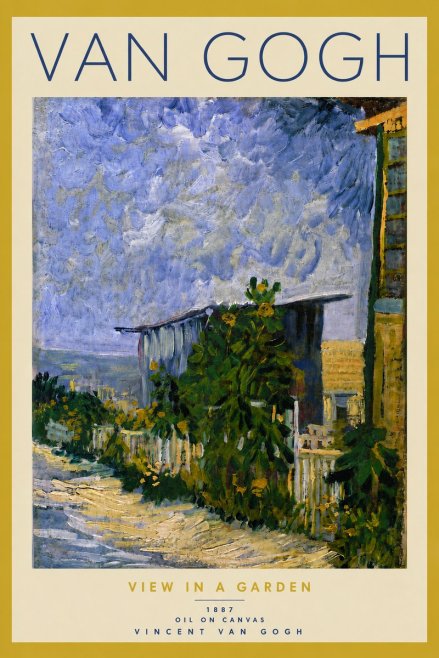 Van Gogh View in a Garden No5 - Affiche
