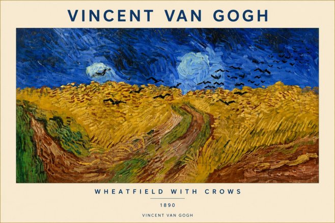 Van Gogh Wheatfield with Crows No5 - Affiche