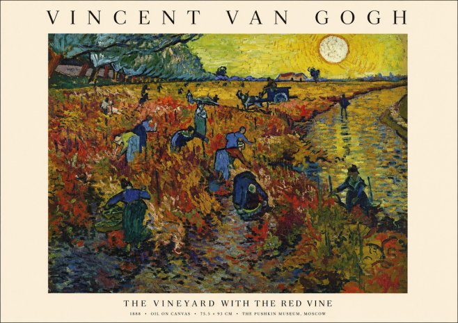 Van Gogh The Vineyard with the Red Vine No1 - Affiche