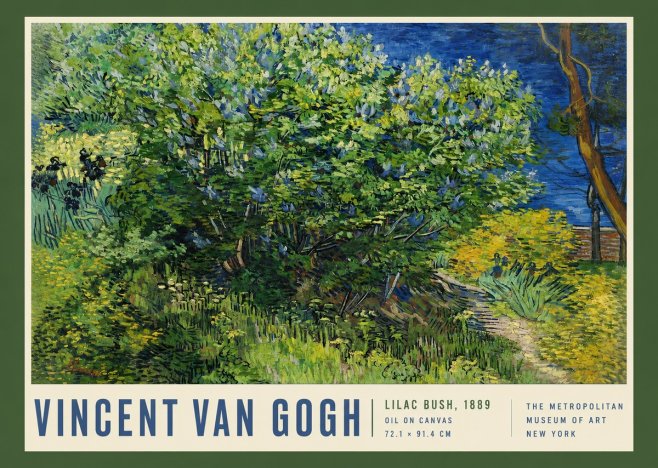 Van Gogh Lilac Bush No2 - Affiche