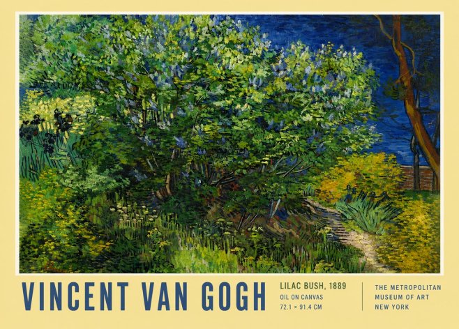 Van Gogh Lilac Bush No4 - Affiche
