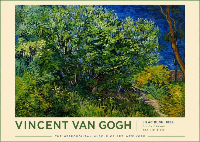 Van Gogh Lilac Bush No6 - Affiche