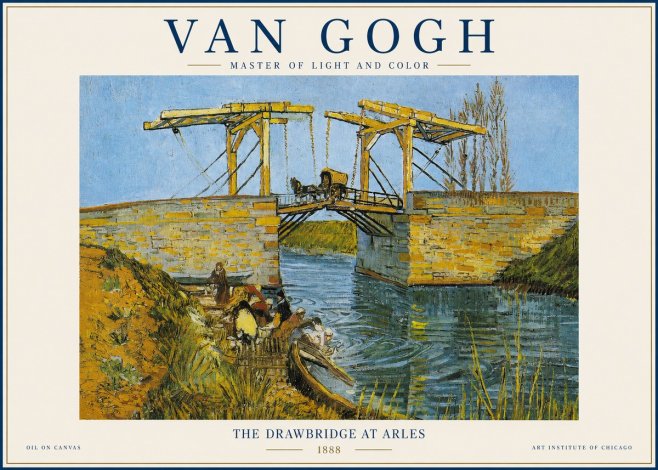 Van Gogh The Drawbridge at Arles IV No2 - Affiche