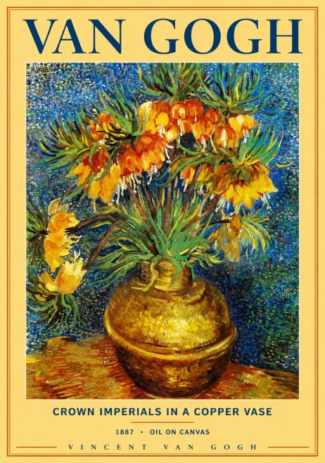 Van Gogh Crown Imperials in a Copper Vase No2 - Affiche